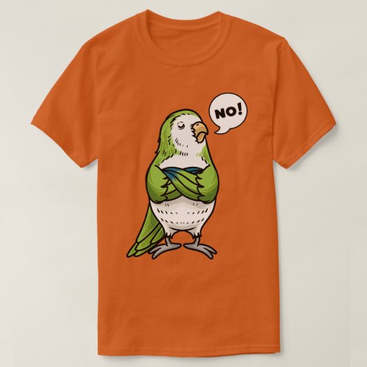 Stubborn Monk Parakeet Quaker Parrot T-shirt (Design voorkant)