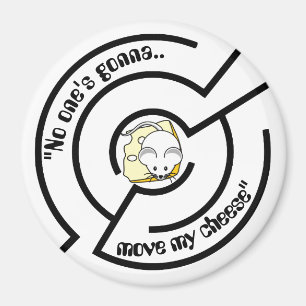Stubborn Mouse Cheese Maze Funny Magneet