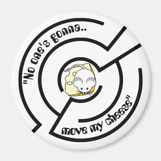 Stubborn Mouse Cheese Maze Funny Magneet (Voorkant)