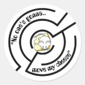 Stubborn Mouse Cheese Maze Funny Ronde Sticker (Voorkant)