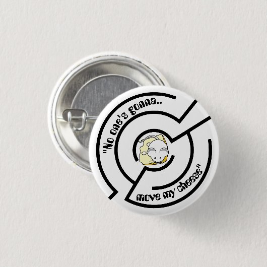 Stubborn Mouse Cheese Maze Ronde Button 3,2 Cm (Voorkant /achterkant)