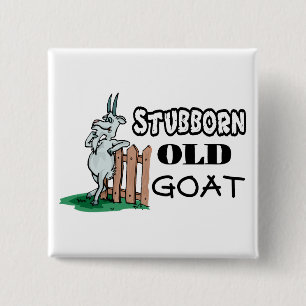 Stubborn Old Goat Vierkante Button 5,1 Cm