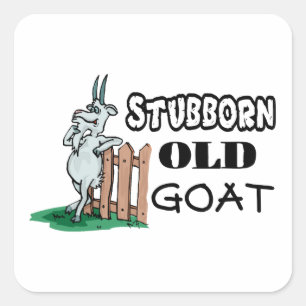 Stubborn Old Goat Vierkante Sticker