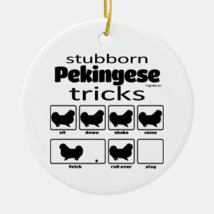 Stubborn Pekingese Tricks Keramisch Ornament