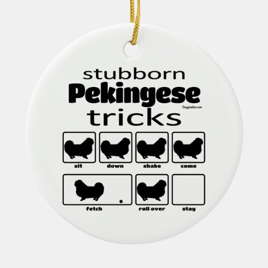 Stubborn Pekingese Tricks Keramisch Ornament (Voorkant)