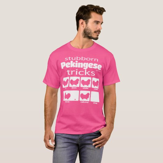 Stubborn Pekingese Tricks T-shirt (Voorkant volledig)