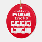 Stubborn Pit Bull Tricks Keramisch Ornament (Links)