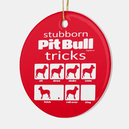 Stubborn Pit Bull Tricks Keramisch Ornament (Links)