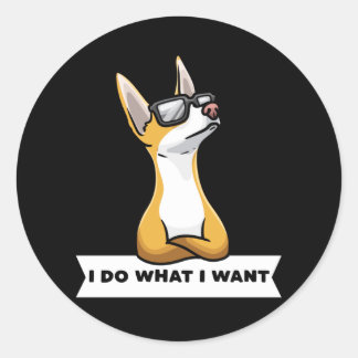 Stubborn Podenco dog Ronde Sticker