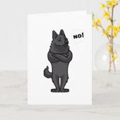 Stubborn Schipperke Dog grappig Kaart (Gele Bloem)