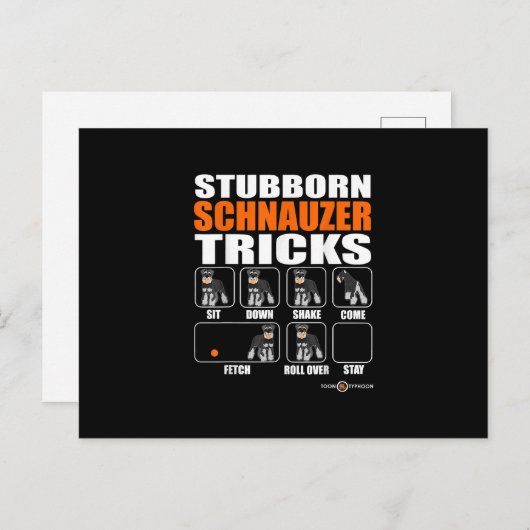 Stubborn Schnauzer Tricks Funny Schnauzer Gift Aankondigingskaart (Voorkant / Achterkant)