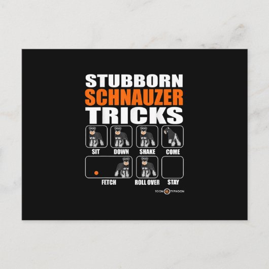 Stubborn Schnauzer Tricks Funny Schnauzer Gift Aankondigingskaart (Voorkant)