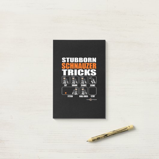 Stubborn Schnauzer Tricks Funny Schnauzer Gift Post-it® Notes (Op bureau)
