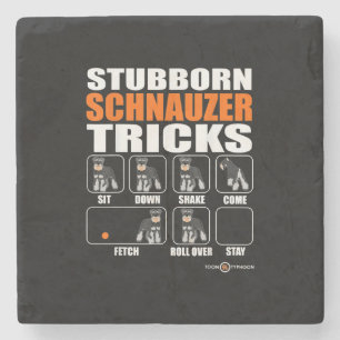 Stubborn Schnauzer Tricks Funny Schnauzer Gift Stenen Onderzetter