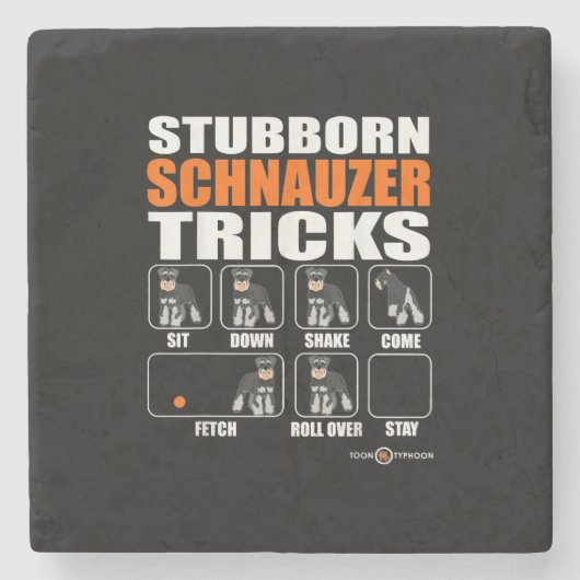Stubborn Schnauzer Tricks Funny Schnauzer Gift Stenen Onderzetter (Voorkant)
