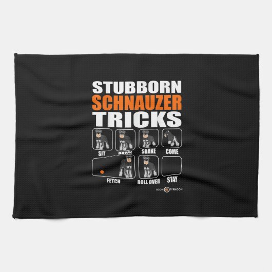 Stubborn Schnauzer Tricks Funny Schnauzer Gift Theedoek (Horizontaal)