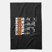 Stubborn Schnauzer Tricks Funny Schnauzer Gift Theedoek (Verticaal)