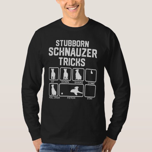 Stubborn Schnauzer Tricks T-shirt (Voorkant)