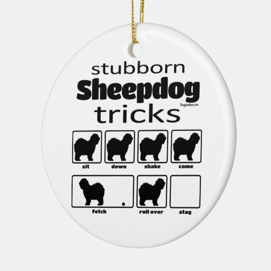 Stubborn Sheepdog Tricks Keramisch Ornament (Links)