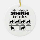 Stubborn Sheltie Tricks Keramisch Ornament (Voorkant)