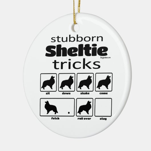Stubborn Sheltie Tricks Keramisch Ornament (Links)