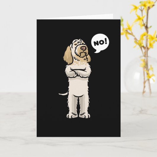 Stubborn Spinone Italiano Dog Kaart (Gele Bloem)