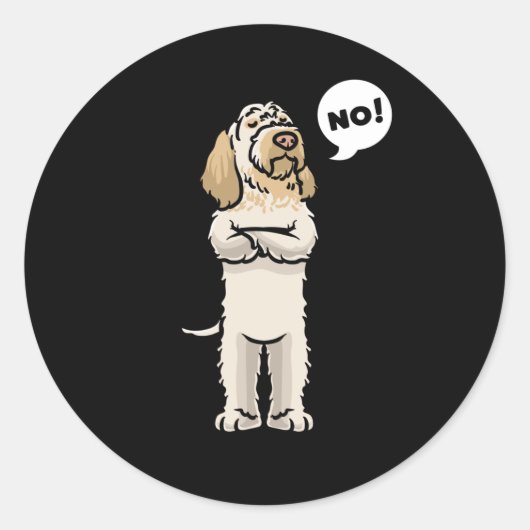 Stubborn Spinone Italiano Dog Ronde Sticker (Voorkant)