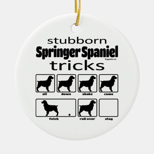 Stubborn Springer Spaniel Tricks Keramisch Ornament (Voorkant)