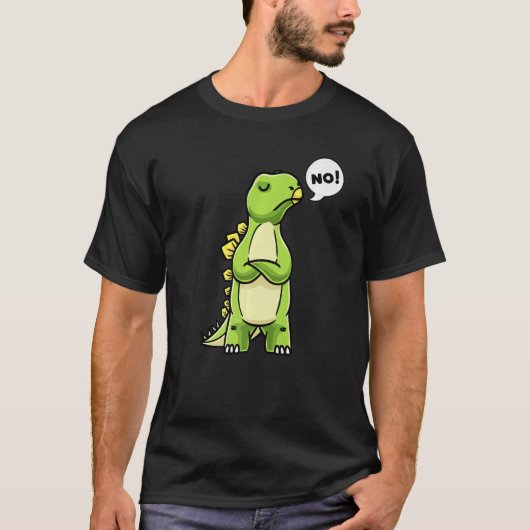 Stubborn Stegosaurus Dinosaur Saying No Dino Girls T-shirt (Voorkant)
