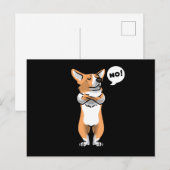 Stubborn Welsh Corgi Pembroke Briefkaart (Voorkant / Achterkant)