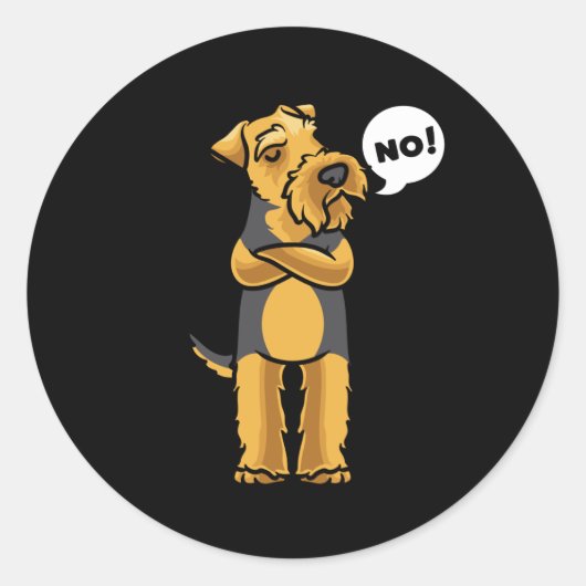 Stubborn Welsh Terrier Dog Ronde Sticker (Voorkant)