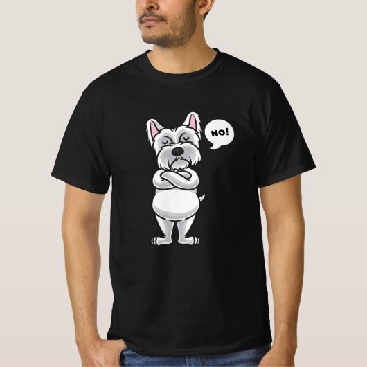 Stubborn Westie dog grappig T-shirt (Voorkant)