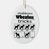 Stubborn Wheaten Tricks Keramisch Ornament (Rechts)