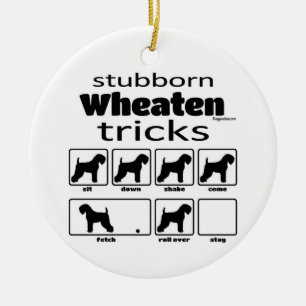 Stubborn Wheaten Tricks Keramisch Ornament