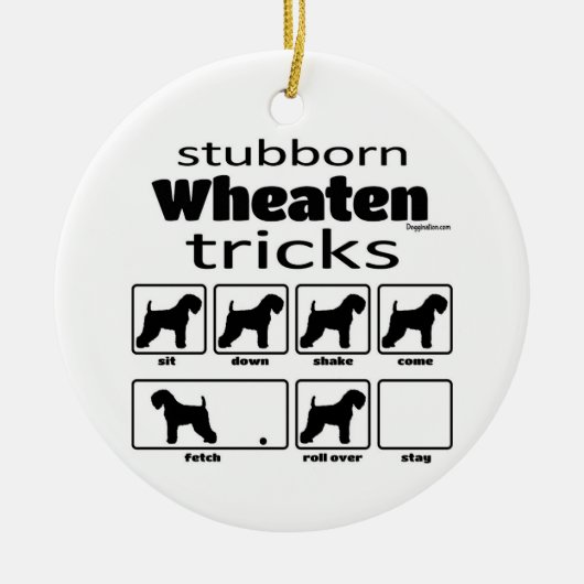 Stubborn Wheaten Tricks Keramisch Ornament (Voorkant)