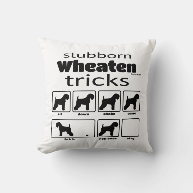 Stubborn Wheaten Tricks Kussen (Voorkant)