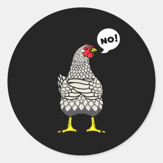 Stubborn Wyandotte Chicken Ronde Sticker (Voorkant)