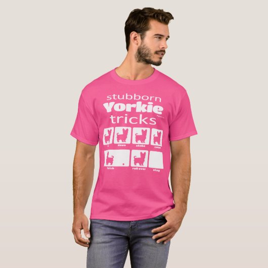 Stubborn Yorkie Tricks T-shirt (Voorkant volledig)
