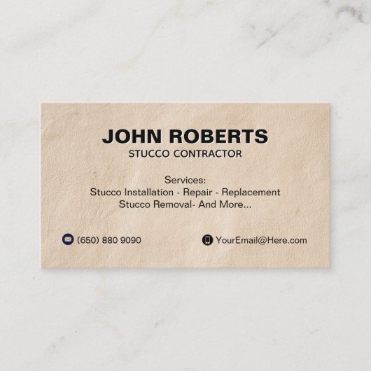 Stucco Business Card Construction Wall QR Code Visitekaartje (Voorkant)