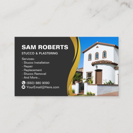 Stucco Business Card Plastering Visitekaartje (Voorkant)