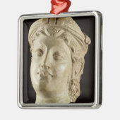 Stucco head, Gandhara, 4e eeuw AD Metalen Ornament (Links)