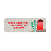 Stucco Red Doors Saguaro Cactus Etiket (Voorkant)