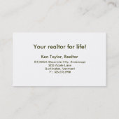 Stucco-Visitekaartje voor thuisgebruik van onroere Visitekaartje (Achterkant)