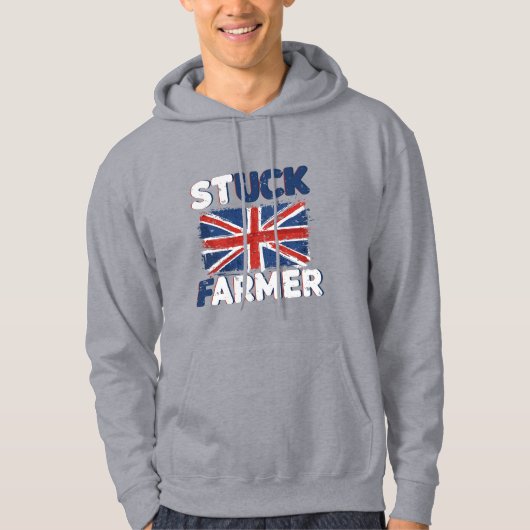 Stuck Farmer UK Sarcastic Farming Boerderij Farmer Hoodie (Voorkant)