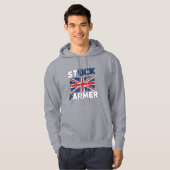 Stuck Farmer UK Sarcastic Farming Boerderij Farmer Hoodie (Voorkant volledig)