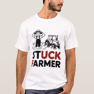 Stuck Farmer UK Sarcastic Farming Boerderij Farmer T-shirt