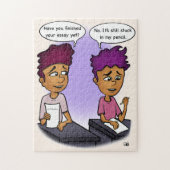 Stuck in Pencil Jigzaag Puzzle Legpuzzel (Verticaal)