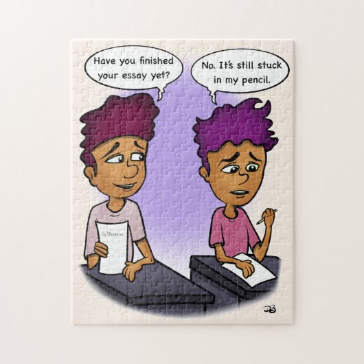 Stuck in Pencil Jigzaag Puzzle Legpuzzel (Verticaal)