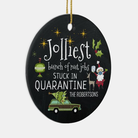 Stuck in Quarantine | Funny 2020 Herdenking Keramisch Ornament (Rechts)