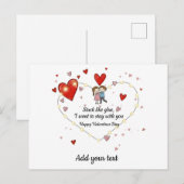 Stuck like glue valentine feestdagenkaart (Voorkant / Achterkant)